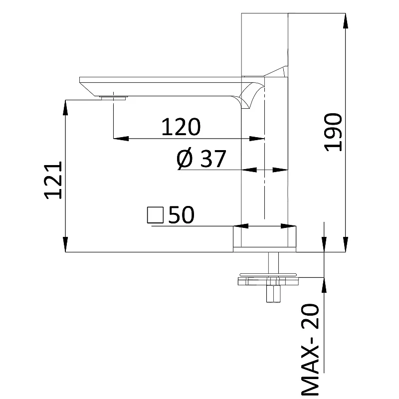 Смеситель для раковины Remer Edge EG512NO Черный матовый латунь