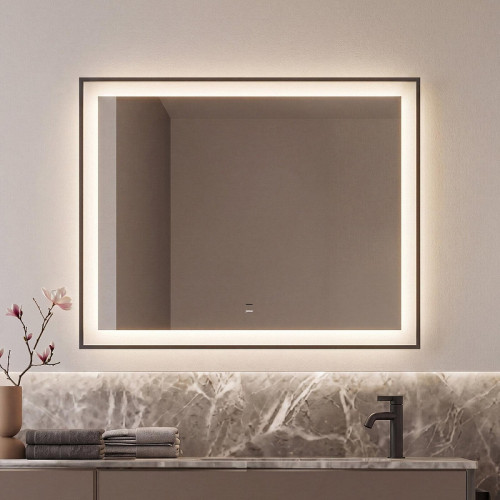 Зеркало Jorno Матера 80 LED-00003252 с подсветкой цвет Черный с бесконтактным выключателем