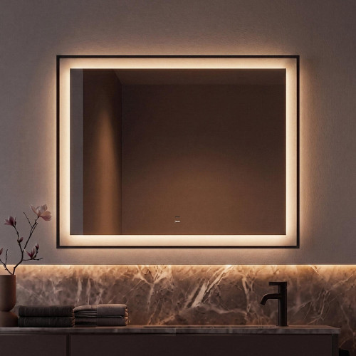 Зеркало Jorno Матера 80 LED-00003252 с подсветкой цвет Черный с бесконтактным выключателем