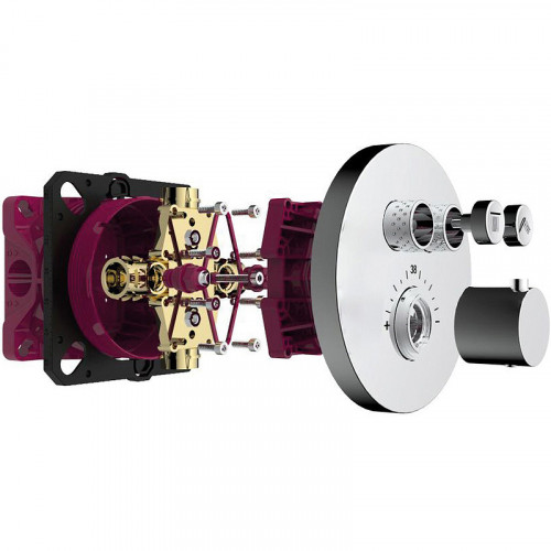 Смеситель для душа AQUAme AQM8802CR с термостатом Хром латунь встраиваемый