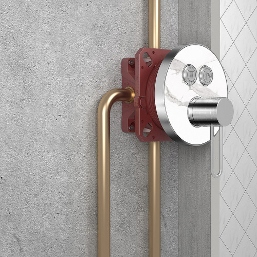 Смеситель для душа AQUAme AQM8802CR с термостатом Хром латунь встраиваемый