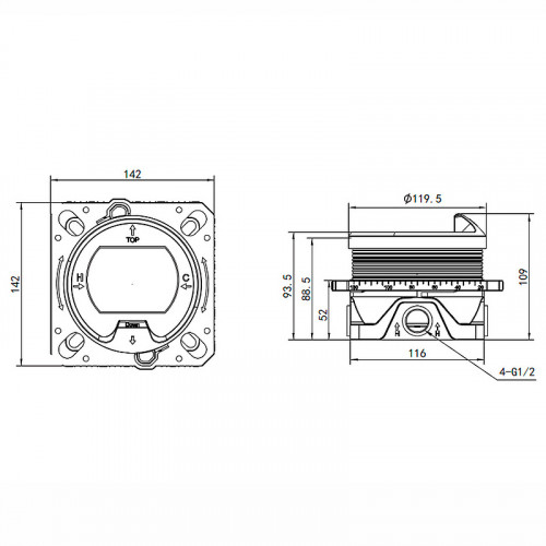 Смеситель для душа AQUAme AQM8802CR с термостатом Хром латунь встраиваемый