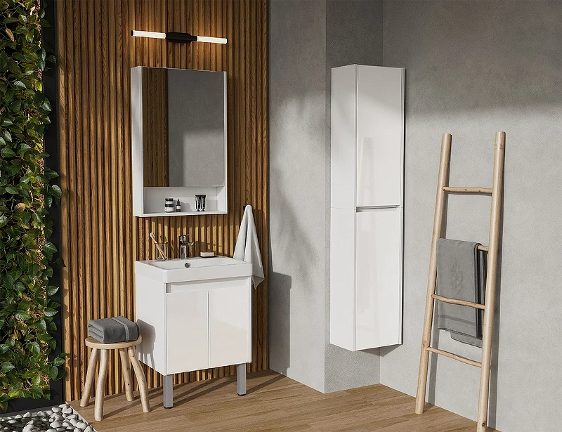 Тумба под раковину Aquaton Сканди Doors 55 1A278801SD010 Белая МДФ / ЛДСП