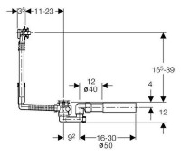 Слив-перелив Geberit Uniflex 150.520.21.1 полуавтомат Хром