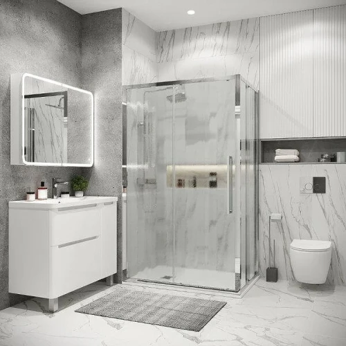 Душевой уголок Grossman Cosmo 120x100 L 120.K33.02.1210.10.02 профиль Хром стекло шиншилла