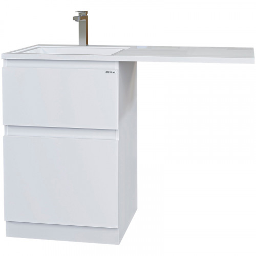 Раковина Grossman Marko Марсал 120 L 5217121 с местом под стиральную машину Белая искусственный камень (литьевой мрамор) с местом под стиральную машину, подвесная, полувстраиваемая