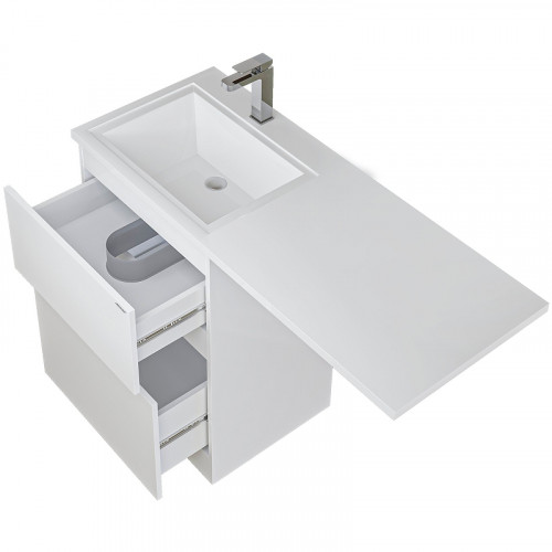 Раковина Grossman Marko Марсал 120 L 5217121 с местом под стиральную машину Белая искусственный камень (литьевой мрамор) с местом под стиральную машину, подвесная, полувстраиваемая