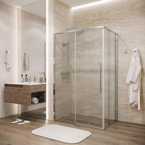 Душевой уголок Grossman Galaxy 100x100 L 120.K33.01.1010.10.02 профиль Хром стекло шиншилла