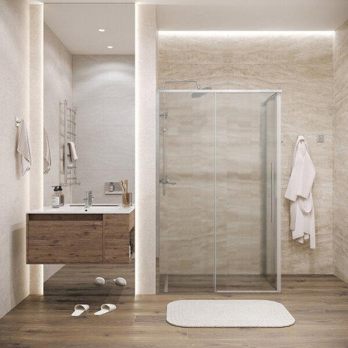 Душевой уголок Grossman Galaxy 100x100 L 120.K33.01.1010.10.02 профиль Хром стекло шиншилла