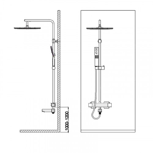 Душевая система WeltWasser WW TS 4244 10000000943 Хром латунь на стену