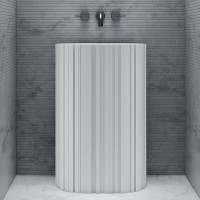 Раковина Abber Stein 58 AS2551-H Белая матовая искусственный камень (литьевой мрамор) напольный
