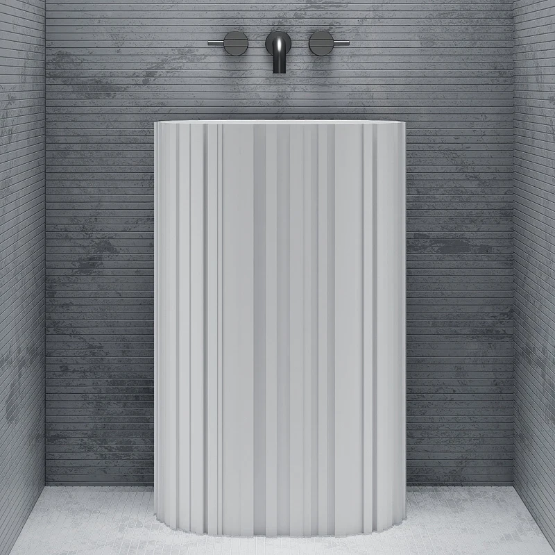 Раковина Abber Stein 58 AS2551-H Белая матовая искусственный камень (литьевой мрамор) напольный