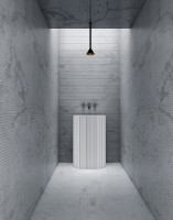 Раковина Abber Stein 58 AS2551-H Белая матовая искусственный камень (литьевой мрамор) напольный