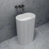 Раковина Abber Stein 58 AS2551-H Белая матовая искусственный камень (литьевой мрамор) напольный