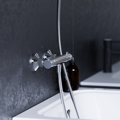 Смеситель для душа Damixa Jupiter 776000000 с термостатом Хром латунь на стену