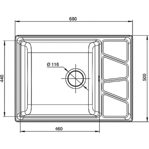 Кухонная мойка GranFest Vertex GF-V-680L Топаз