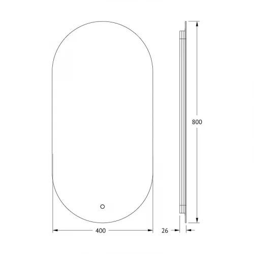 Зеркало Defesto Opti 40х80 DF 2902S с подсветкой 20W-4500K/Сенсорный выключатель/Нейтральный белый свет