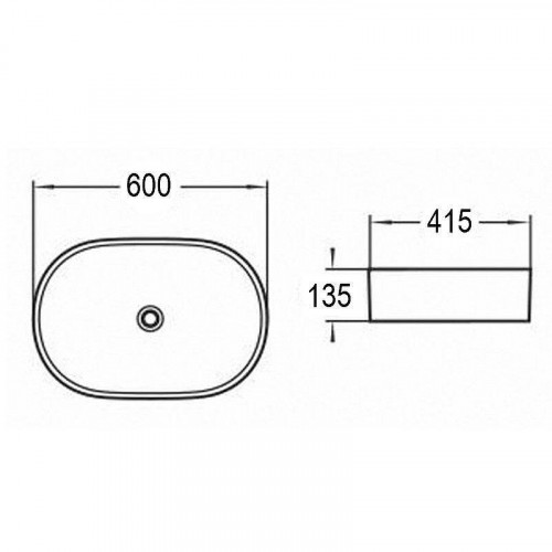 Раковина-чаша Azario 60 AZ-2196MDH цвет Темно-серый матовый