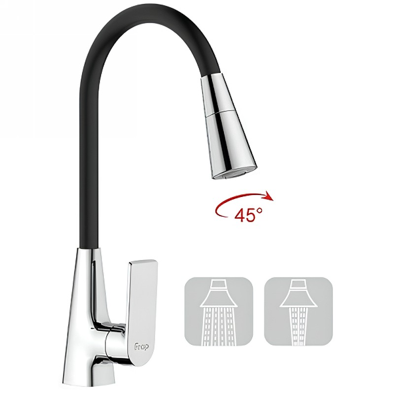Смеситель для кухни Frap H71 F4471 Хром Черный латунь