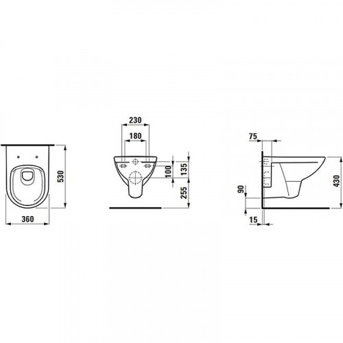 Унитаз Laufen Pro S 8.2096.0.000.000.1 подвесной без сиденья