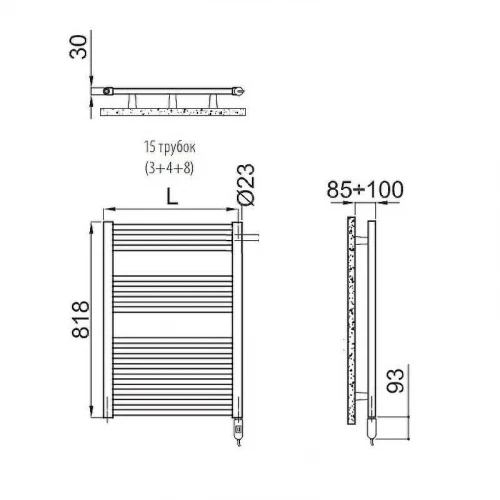 Электрический полотенцесушитель Irsap Ares 580x818 EIS058K01IR01NNN Белый