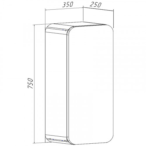 Подвесной шкаф Runo Ницца 35 R 00-00002127 Темное дерево Белый МДФ / ЛДСП