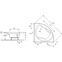 Акриловая ванна Jacob Delafon Presquile 145x145 E6045RU-00 без гидромассажа