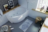Акриловая ванна Aquatek Бетта 150x95 R BET150-0000058 без гидромассажа с фронтальной панелью с каркасом (разборный) со слив-переливом