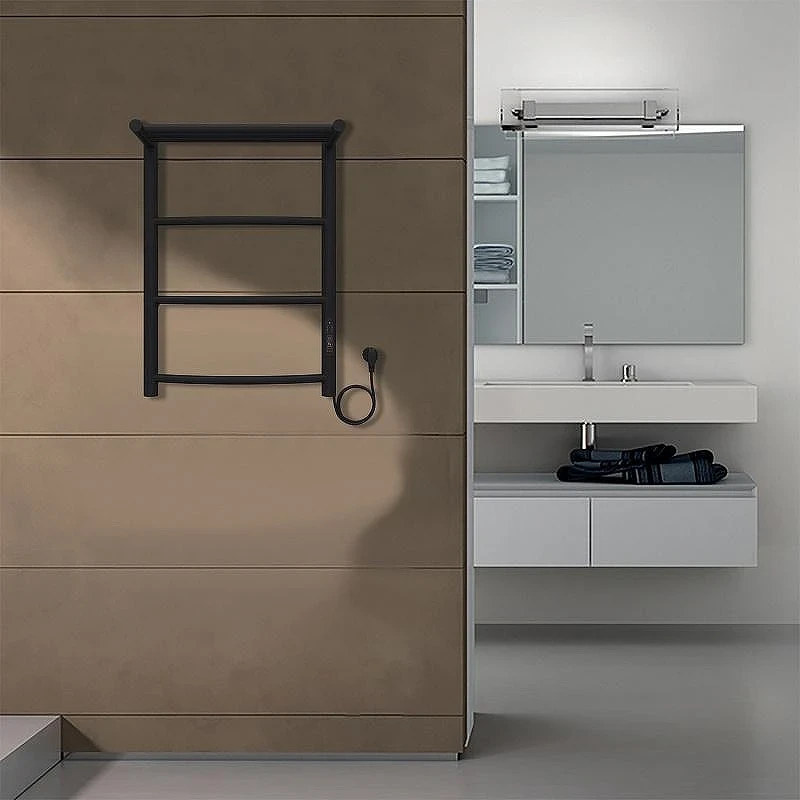 Электрический полотенцесушитель Azario Verona 400x600 П6 AZ04846PB с полкой, диммер справа Черный
