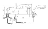 Смеситель на борт ванны Haiba HB1121 Хром