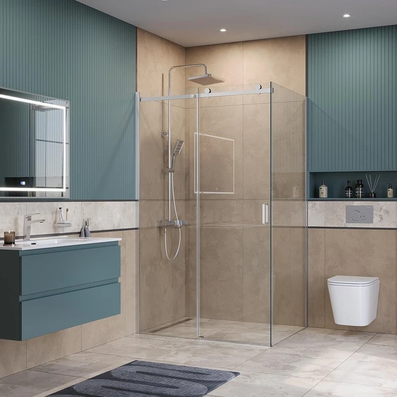 Душевой уголок BelBagno Soft Close-2 120x80 SOFT_CLOSE-2-AH-1-120/80-C-Cr профиль Хром стекло прозрачное
