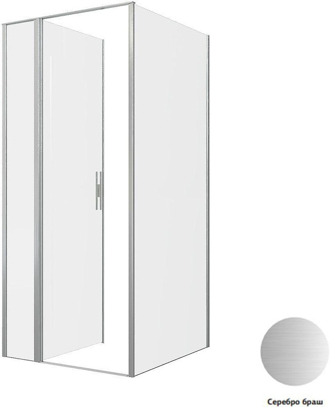 Душевой уголок Allen Brau Priority 90x100 3.31026.BA+3.31047.BA цвет профиля Серебро браш стекло прозрачное