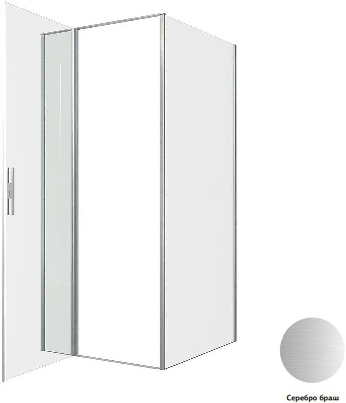 Душевой уголок Allen Brau Priority 90x100 3.31026.BA+3.31047.BA цвет профиля Серебро браш стекло прозрачное