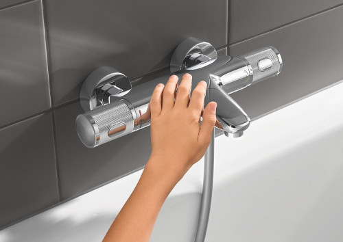 Смеситель для ванны Grohe Grohtherm 1000 Performance 34830000 с термостатом Хром латунь на стену