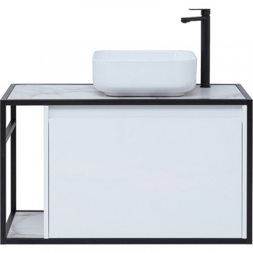 Тумба под раковину Aquanet Nova Lite Loft 90R 261651 подвесная Белый глянец МДФ / ЛДСП