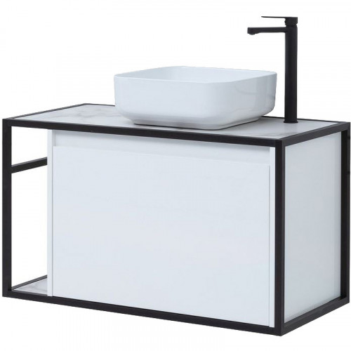 Тумба под раковину Aquanet Nova Lite Loft 90R 261651 подвесная Белый глянец МДФ / ЛДСП