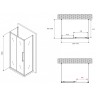 Душевой уголок Abber Schwarzer Diamant 140x100 AG30140BMH-S100BM-S100BM профиль Черный стекло матовое
