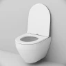 Комплект унитаза с инсталляцией AM.PM Spirit V2.0 FlashClean IS100138.701700 с сиденьем Микролифт и Черной матовой клавишей смыва фарфор подвесной