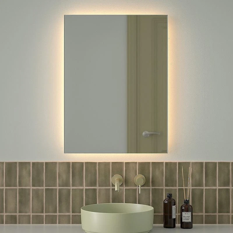 Зеркало Defesto Glow 60х80 DF 2517 с подсветкой 25W-3000К/с фацетом/Без выключателя/Теплый белый свет