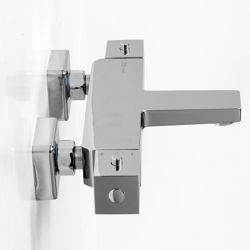 Смеситель для ванны WasserKRAFT Alme 1511 Thermo с термостатом Хром латунь на стену