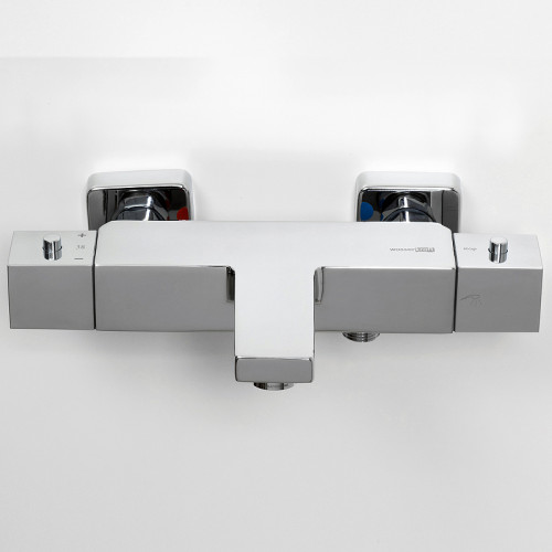 Смеситель для ванны WasserKRAFT Alme 1511 Thermo с термостатом Хром латунь на стену