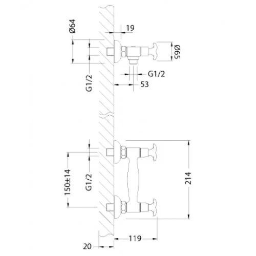 Смеситель для душа Lemark Flora LM0103C Хром