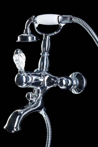 Смеситель для ванны Boheme Crystal 263-CRST Хром латунь на стену