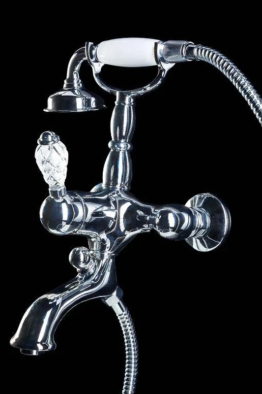 Смеситель для ванны Boheme Crystal 263-CRST Хром латунь на стену