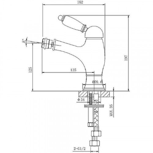 Смеситель для биде Caprigo Adria-Uno 02-533-vot Бронза