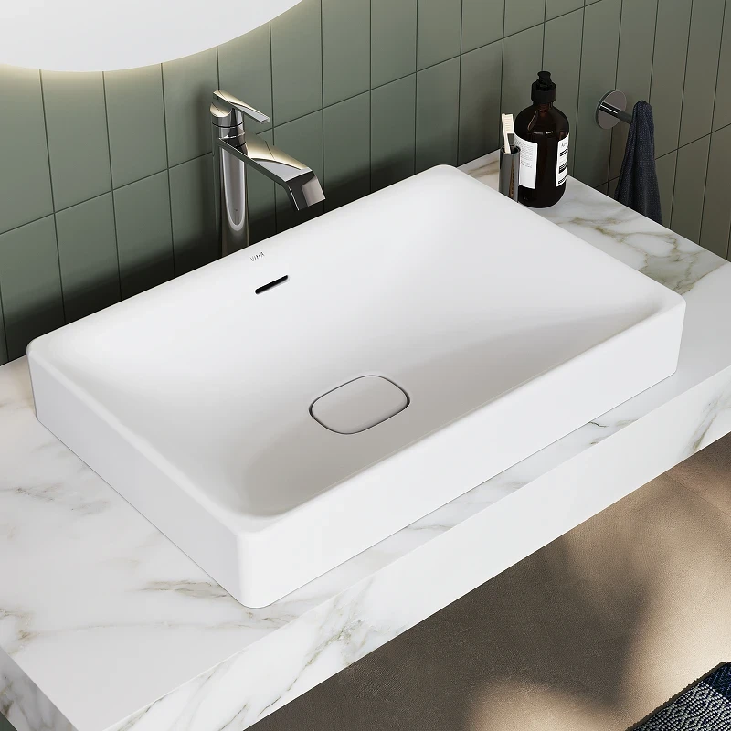 Раковина Vitra Metropole 50 7534B003-0673 Белая фарфор встраиваемая, полувстраиваемая