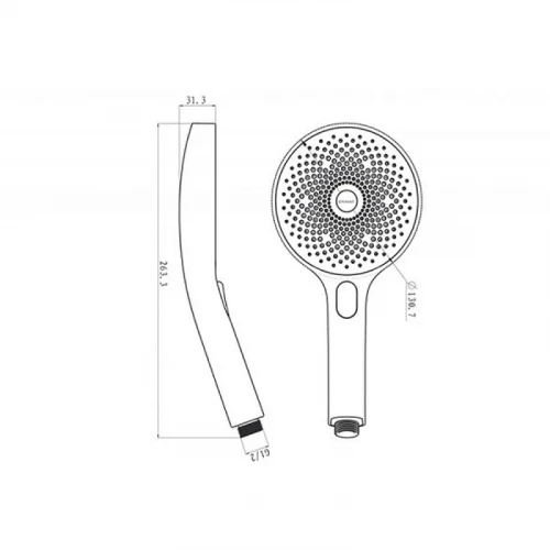 Душевая лейка Bravat P70301BW-ENG Черная матовая