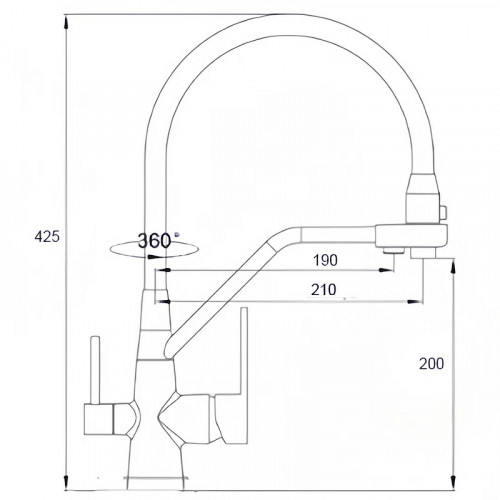 Смеситель для кухни Boch Mann Else BN B BM10427 Черный матовый
