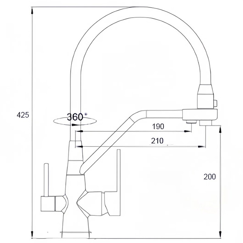 Смеситель для кухни Boch Mann Else BN B BM10427 Черный матовый