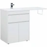 Тумба с раковиной Aquanet Токио 130 L 239215 Белая МДФ / ЛДСП